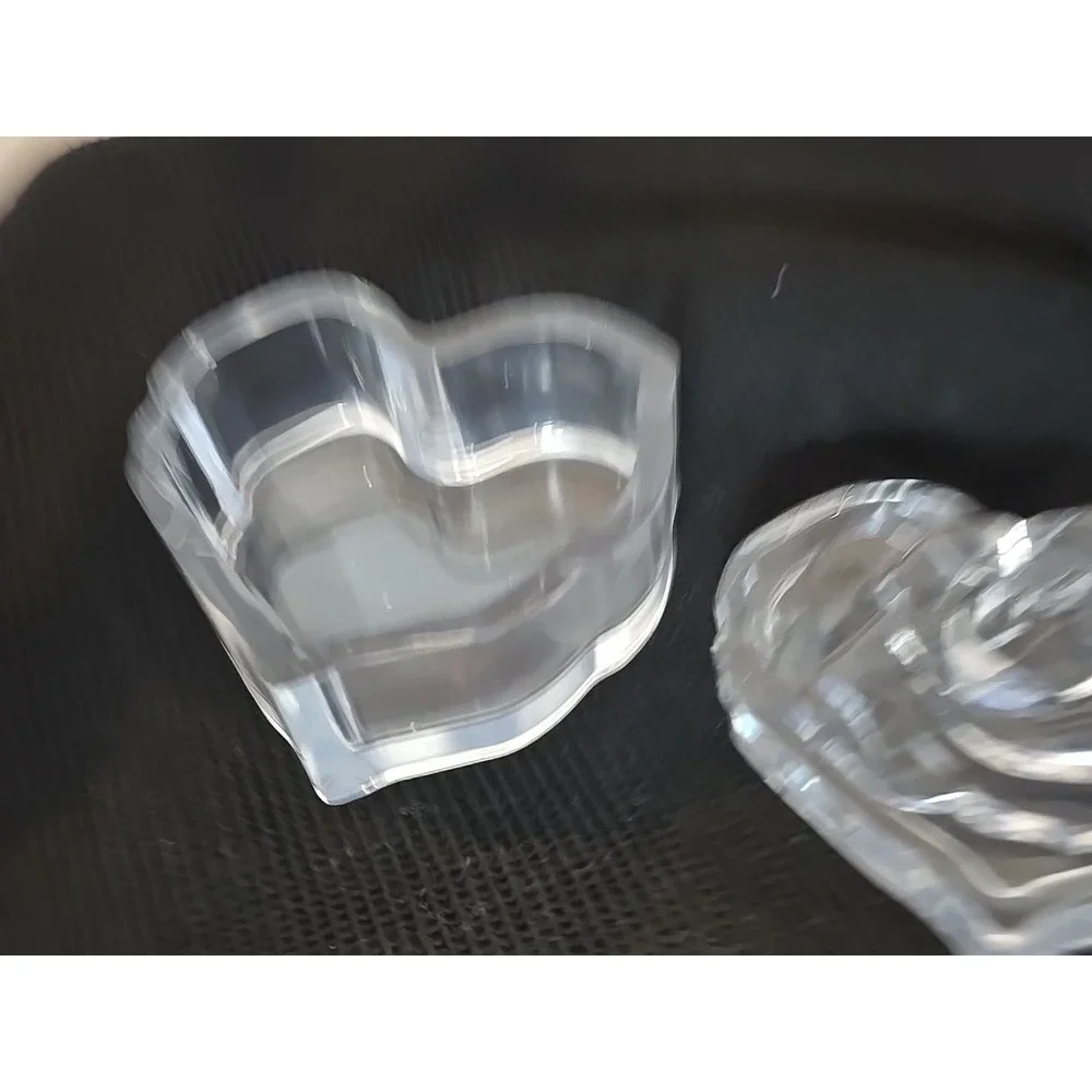 Handmade Resin Heart Shaped Trinket Box With Lid‎ Clear 771
